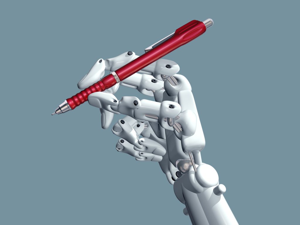 Illustration,Of,A,Robot,Holding,A,Pen